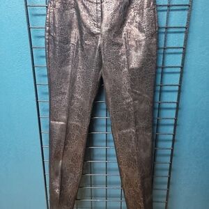 Metallic Leopard Print Boyfriend Jeans